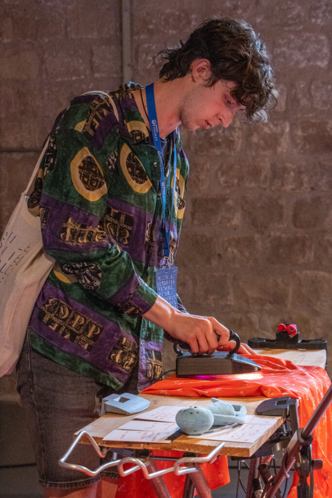 Audience playing Embedded Iron, ISEA 2022.